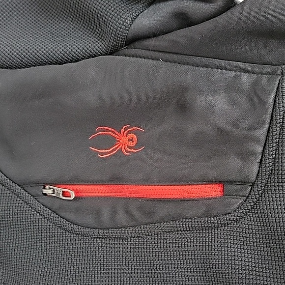 Spyder Men's Black Red Long Sleeve Zip Up Jacket, S - Picture 5 of 9